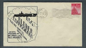 VEGAS - 1944 Submarine USS Blower Commission Spader Cover - Groton - FH116
