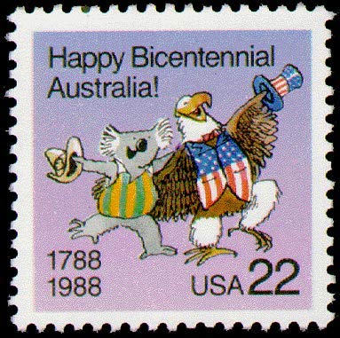 1988 t Australia Bicentennial Single 22c  Postage Stamp, - Scott 2370 -  MNH,OG