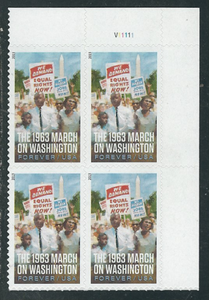 2013 1963 March on Washington Plate Block of 4 Forever Postage Stamps - MNH, OG - Sc# 4804
