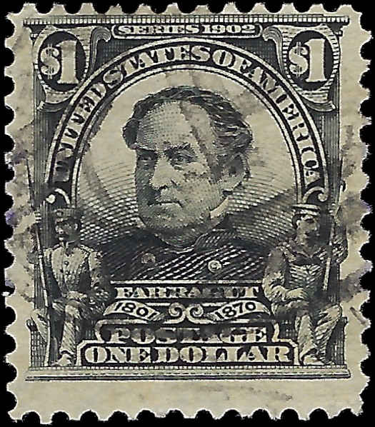 VEGAS - 1902-3 Farragut $1 - Scott 311 - Used - Solid