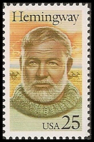 1989 Ernest Hemingway Single 25c Postage Stamp - Scott 2418 - MNH - CW458b