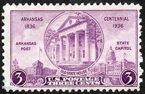 1936 Arkansas Centennial Single 3c Postage Stamp  - Scott 782 - MNH,OG