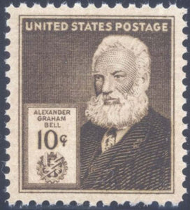 1940 Alexander Graham Bell Single 10c Postage Stamp -  Sc# 893 - MNH,OG