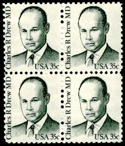 1981 Charles Drew Black Heritage Block of 4 35c Postage Stamps - MNH, OG - Sc# 1865