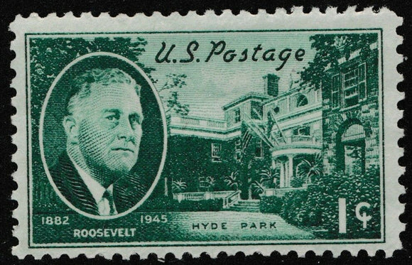 1945 Roosevelt Hyde Park Single 1c Postage Stamp - MNH, OG - Sc# 930