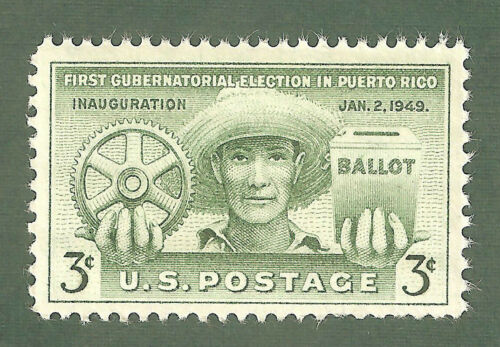 1949 Puerto Rico 1st Election Single 3c Postage Stamp - MNH, OG - Scott 983a