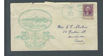 VEGAS - 1934 USA Submarine USS Cuttlefish Commission Cover - Tear READ - FK156