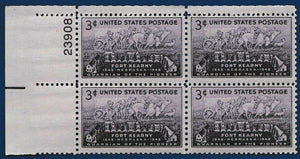 1948 Ft Kearny, Nebraska Plate Block of 4 Postage Stamps - MNH, OG - Sc# 970