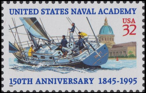 1995 Naval Academy 150th Anniversary Single 32c Postage Stamp - Sc# 3001 - MNH - CX820a