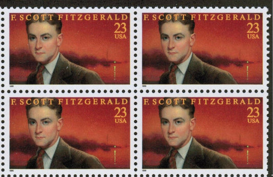 1996 F. Scott Fitzgerald Block Of 4 23c Postage Stamps - Scott 3104 - MNH, OG - CW291