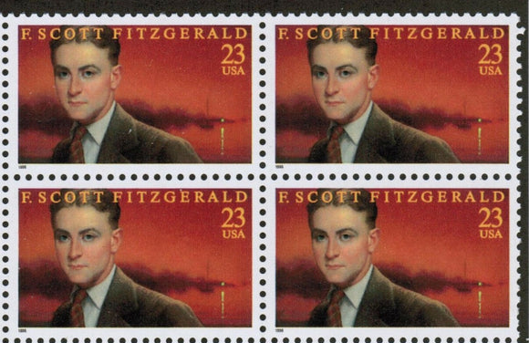 1996 F. Scott Fitzgerald Block Of 4 23c Postage Stamps - Sc# 3104 - MNH, OG - CW291