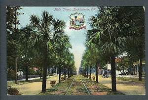 VEGAS - Posted 1909 Main Street, Jacksonville, FL Postcard "Trans Clk"- FE429