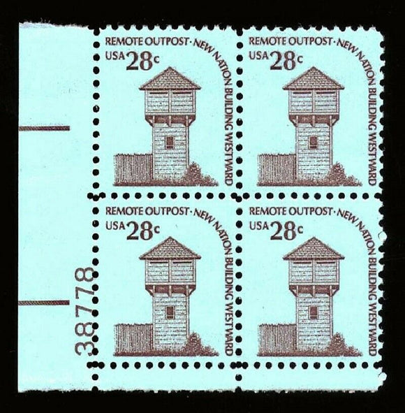 1978 Remote Outpost Nations Building Plate Block Of 4 28c Postage Stamps - Sc# 1604 - MNH, OG - CX465