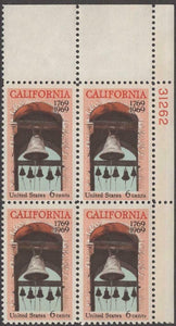 1969 California Plate Block Of 4 6c Postage Stamps - MNH, OG - Sc# 1373 - CX358
