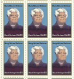 1985 Mary McLeod Bethune Block of 6 Postage Stamps - MNH, OG - Scott 2137