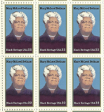 1985 Mary McLeod Bethune Block of 6 Postage Stamps - MNH, OG - Sc# 2137