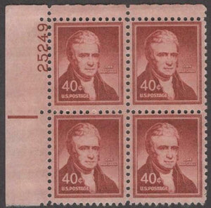 1954-68 - Justice John Marshall Plate Block Of 4 40c Postage Stamps - Sc# 1050 - MNH, OG - CX576