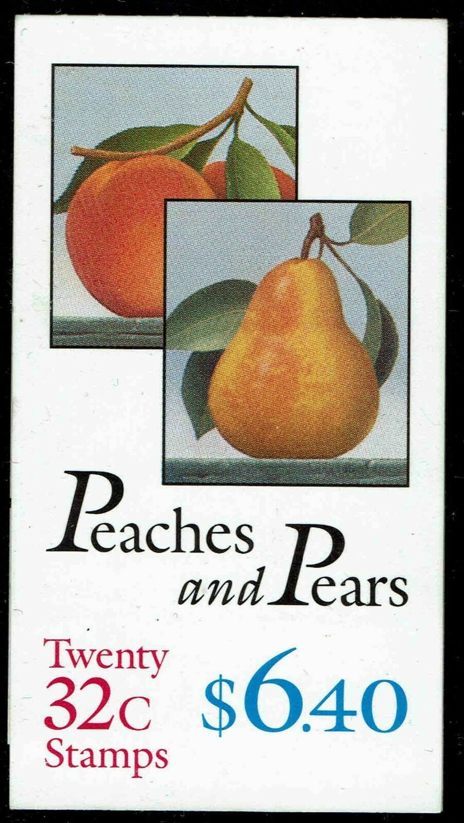 1995 Peaches & Pears Stamp Booklet of 20 32c Postage Stamps - Scott BK178, 2487-2488 - CX775