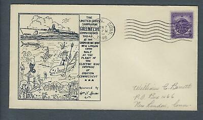 VEGAS - 1946 Submarine USS Greenfish Commission Spader Cover - Groton - FJ185