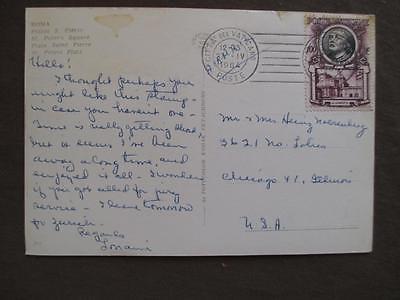 1964 Vatican To USA Postcard With Message (VV106)