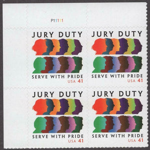 2008 Jury Duty Plate Block of 4 41c Postage Stamps - Sc 4200 - MNH - DM131