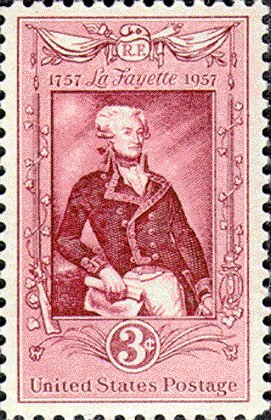 1957 Lafayette  Bicentennial Single 3c Postage Stamp   -  Scott1097 -   MNH,OG