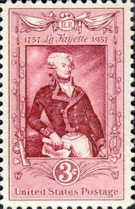 1957 Lafayette  Bicentennial Single 3c Postage Stamp   -  Sc#1097 -   MNH,OG
