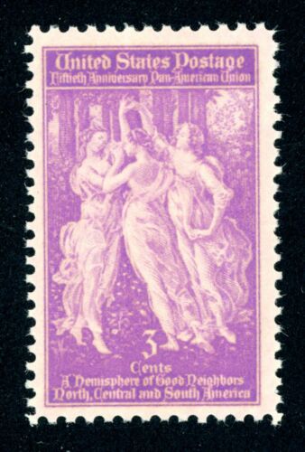 1940 Pan-American Union Single 3c Postage Stamp - MNH, OG - Scott 895