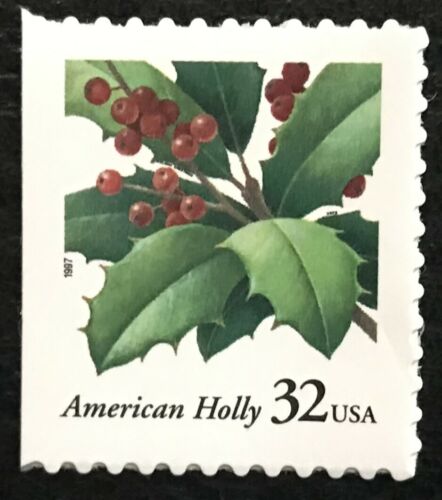1997 Christmas Holly Single 32c Postage Stamp Scott 3177 - (CY28)a