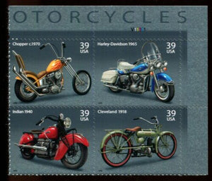 2006 American Motorcycles Plate Block of 4 39c Postage Stamps - Sc# 4085-4088- MNH - CX804