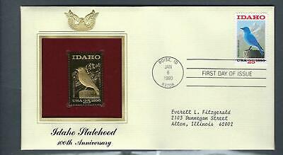 VEGAS - 1990 Idaho 100th Anniversary Golden Replica Stamp Cover Sc# 2439- FE418