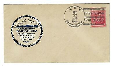 VEGAS - 1940 Submarine USS Barracuda Recommission Cover - Portsmouth - FF196