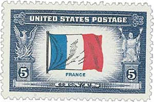 1943 Flag of France Single 5c Postage Stamp  - Sc#915 -  MNH,OG