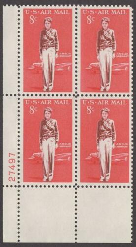 1963 Amelia Earhart Airmail Plate Block Of 4 8c Postage Stamps - MNH, OG - Scott C68- CX434