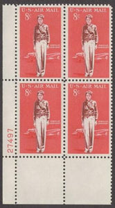 1963 Amelia Earhart Airmail Plate Block Of 4 8c Postage Stamps - MNH, OG - Sc# C68- CX434
