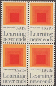 1980 Learning Never Ends Block of 4 15c Postage Stamps - MNH, OG - Sc# 1833a