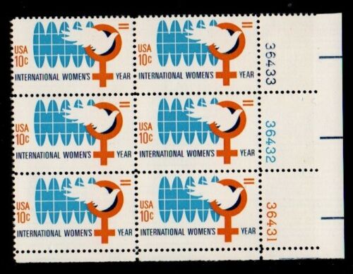 1975 International Women's Year Plate Block of 6 Postage Stamps - MNH, OG - Sc# 1571
