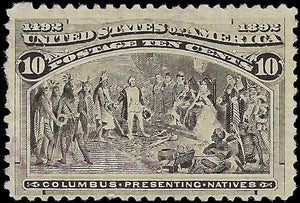 VEGAS - 1893 10c Columbian - Scott237 - Almost Invisible Purple Cancel