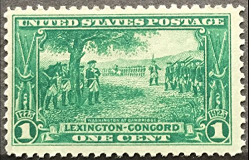 1925 Lexington-Concord Single 1c Postage Stamp - Scott 617, MNH, OG.