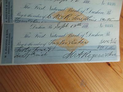VEGAS- ONE Of ~1900 First National Bank, Dushore, PA Check -RN-X6 READ (CT123)