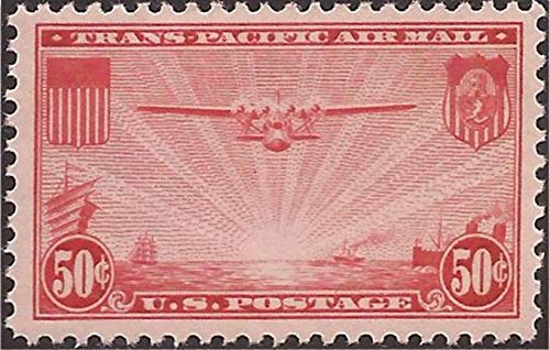 United States Clipper Single 50c Airmail Postage Stamp  - Scott C22 -  MNH,OG