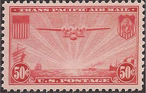 United States Clipper Single 50c Airmail Postage Stamp  - Sc# C22 -  MNH,OG