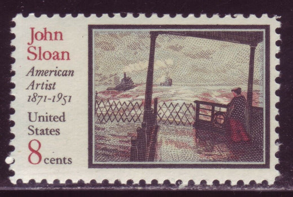 1971 John Sloan American Artist Single 8c Postage Stamp - Sc# 1433 - MNH, OG - CX549