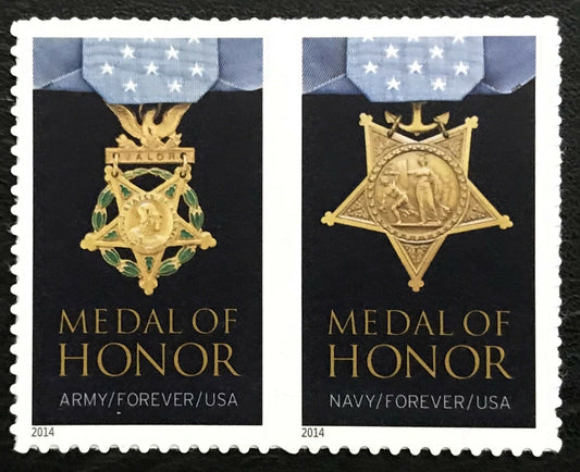 2013 Korean War Medals of Honor Pair of "Forever" Postage Stamps - MNH, OG - Scott 4822-4823