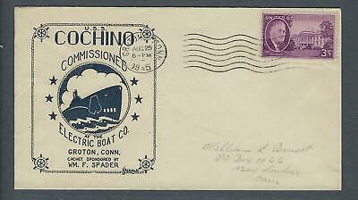 VEGAS - 1945 Submarine USS Cochino Commission Spader Cover - Groton - FJ184