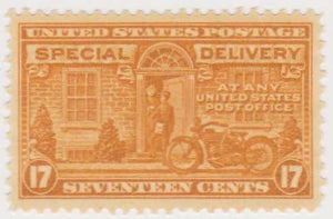 1944  Motorcycle Delivery Special Delivery Single 17c Postage Stamp  - Sc# E18 -  MNH,OG