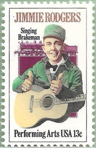 1978 s Jimmie Rodgers The Singing Brakeman Single 13c Postage Stamp v- Sc# 1755 - MNH,OG