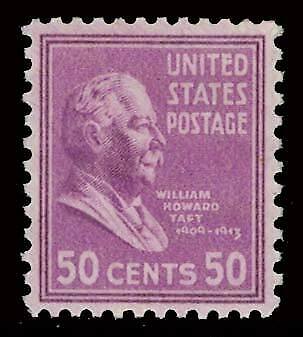 1938 President William H. Taft Single 50c Postage Stamp -  Sc# 831 - MNH,OG