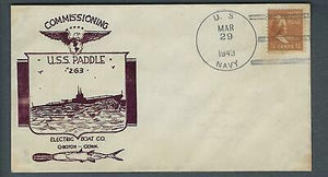 VEGAS - 1943 Submarine USS Paddle Commission Hebditch Cover - Groton - FJ128