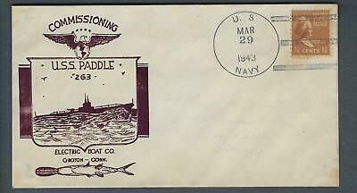 VEGAS - 1943 Submarine USS Paddle Commission Hebditch Cover - Groton - FJ128